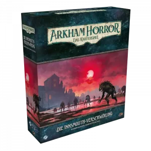 Vorderseite der Spielschachtel von Arkham Horror: Die Innsmouth-Verschwörung (deutsche Version)