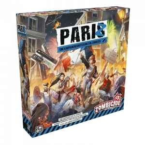 Vorderseite der Spielschachtel von Zombicide 2. Edition – PariZ Kampagnen-Erweiterung