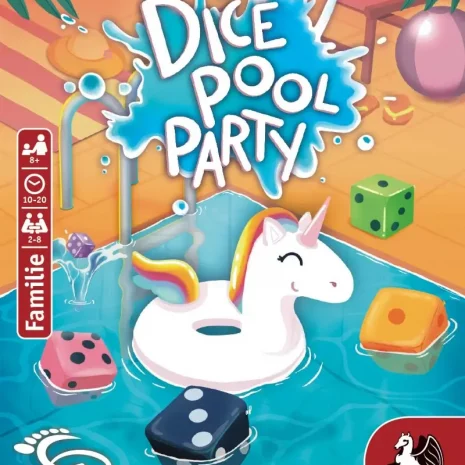 dice-pool-party-verpackung-vorderseite-webp Vorderseite der Spielschachtel von Dice Pool Party – schnelles Würfelspiel