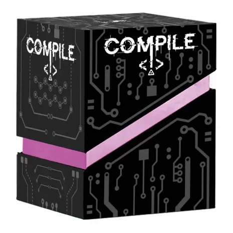 Vorderseite der Spielschachtel von Compile – Kartenspiel für 2 Spieler