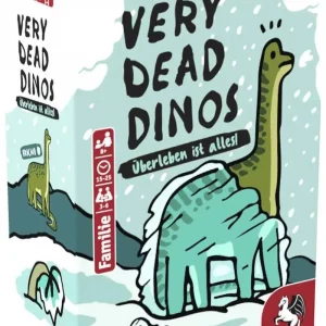Vorderseite der Spielschachtel von Very Dead Dinos – Brachio Kartenspiel