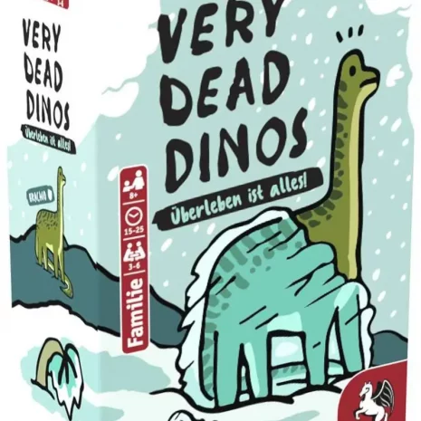 Vorderseite der Spielschachtel von Very Dead Dinos – Brachio Kartenspiel