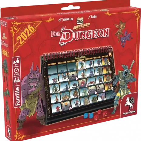 Vorderseite der Spielbox von 365 Abenteuer – Der Dungeon Kalender