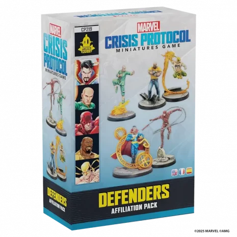 Vorderseite der Box „Marvel: Crisis Protocol – Defenders Affiliation Pack“