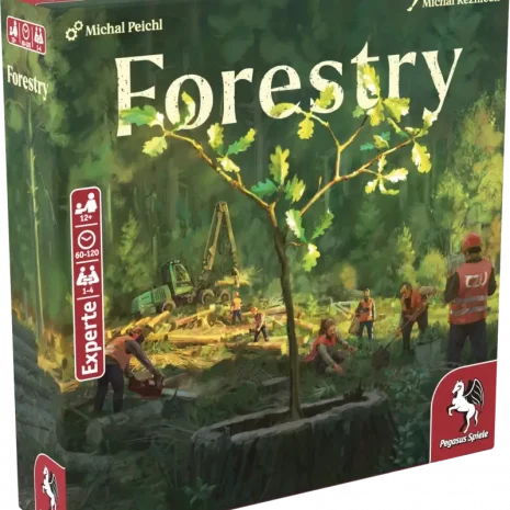 Vorderseite der Forestry Box – Strategiespiel mit Waldwirtschaft