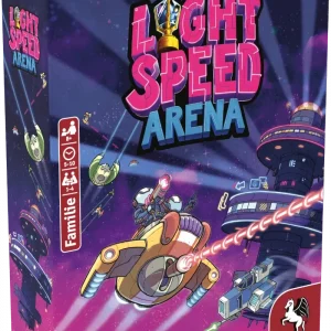 Verpackung von Light Speed Arena – Vorderseite mit Raumschiff-Kontrollen