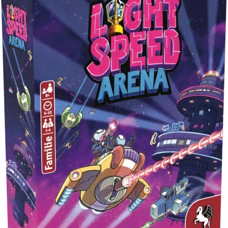 Verpackung von Light Speed Arena – Vorderseite mit Raumschiff-Kontrollen