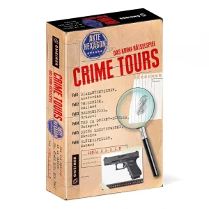 Vorderseite der Box Crime Tours – Akte Hexagon mit Krimi-Motiv