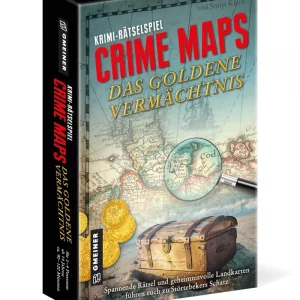 Vorderseite der Box Crime Maps – Das goldene Vermächtnis – Krimi-Rätselspiel