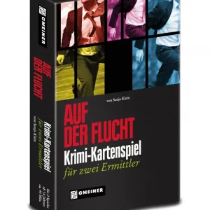 Vorderseite der Box „Auf der Flucht“ – Krimi-Deduktionsspiel