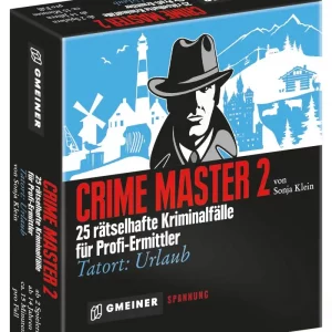 Vorderseite der Box Crime Master 2 – Krimispiele von Gmeiner