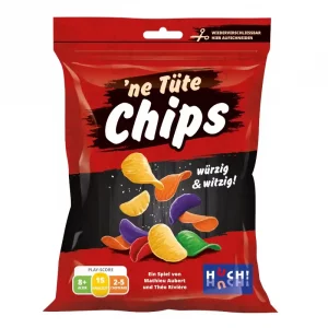 Vorderseite der Box „’ne Tüte Chips“ – Party-Familienspiel