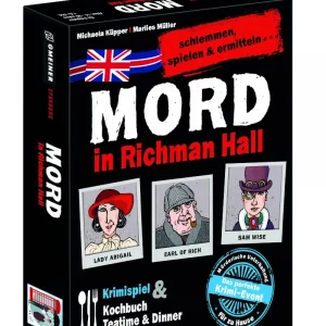 Vorderseite der Box „Mord in Richman Hall“ – Krimi-Dinner & Rätselspiel