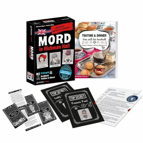 mord-in-richman-hall-inhalt-webp Komponenten: Spielkarten, Aktentaschen, Einladungen & Kochbuch aus Mord in Richman Hall