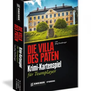 Vorderseite der Box „Die Villa des Paten“ – Krimi-Kartenspiel