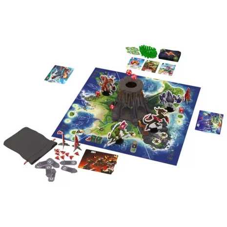 king-of-monster-island-inhalt-webp Boss-Miniatur, Würfel, Marker und Spielplan von King of Monster Island