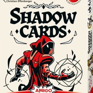 Vorderseite der Box „Shadow Cards“ – Kartenspiel mit Vorhersage-Mechanik