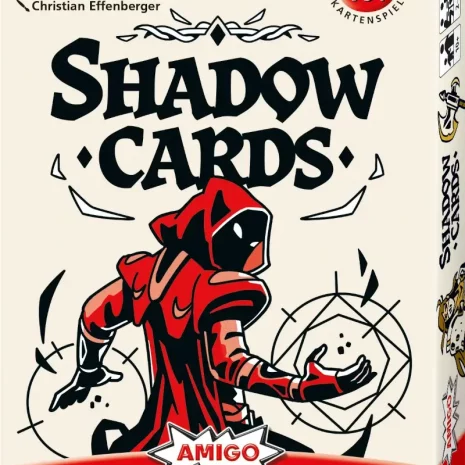 Vorderseite der Box „Shadow Cards“ – Kartenspiel mit Vorhersage-Mechanik
