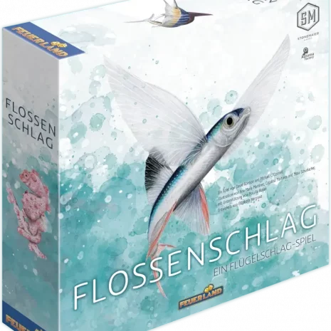 Vorderseite „Flossenschlag“ – Unterwasser-Brettspiel von Feuerland (1–5 Spieler)