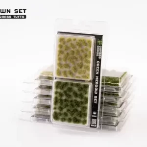 Vorderseite der Packung Gamers Grass Green Meadow Set mit hellgrünen Grasbüscheln