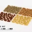 Nahaufnahme der beigen und grünen Grasbüschel Gamers Grass Dry Steppe Set auf Dioramen und Bases