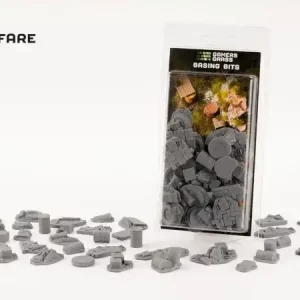 Vorderseite der Packung Gamers Grass Basing Bits Urban Warfare mit thermoplastischen Stadt- und Trümmerteilen