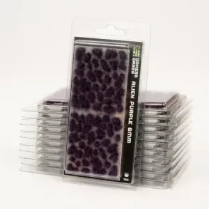 Vorderseite Gamers Grass Alien Purple 6 mm mit leuchtend violetten Tufts aus der Alien-Serie