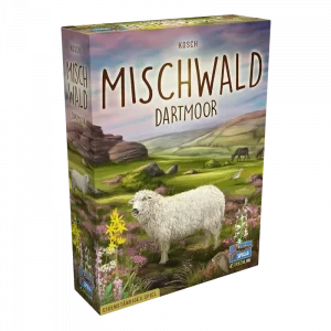 Vorderseite der Box „Mischwald: Dartmoor“ – Familienspiel von Lookout Spiele mit Moor- und Heidethema