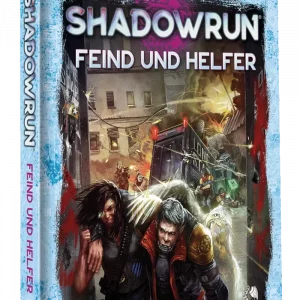 Vorderseite des Hardcover-Quellenbands „Shadowrun: Feind und Helfer“ von Pegasus Spiele