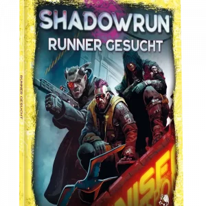 Vorderseite des Softcover-Abenteuerbands „Shadowrun: Runner gesucht“ von Pegasus Spiele