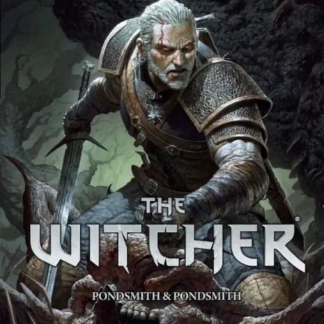 Vorderseite des Hardcover-Grundregelwerks „The Witcher: Grundregelwerk“