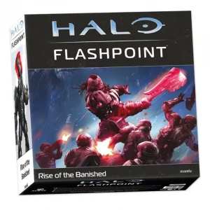 Vorderseite der Box „Halo: Flashpoint – Rise of the Banished“ mit Atriox-Miniatur und Banished-Logo