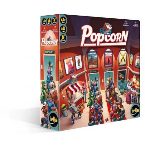 popcorn-verpackung-vorderseite-webp Vorderseite der Box „Popcorn“ – Familienspiel HUCH! mit Kinosaal-Motiv