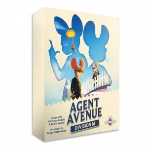 Vorderseite der Box „Agent Avenue – Division M“ – Erweiterung mit neuen Agententypen