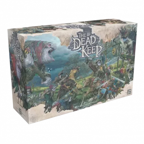 Vorderseite der Box „The Dead Keep (Deluxe)“ – kooperatives Dungeon-Crawler-Spiel mit Miniaturen