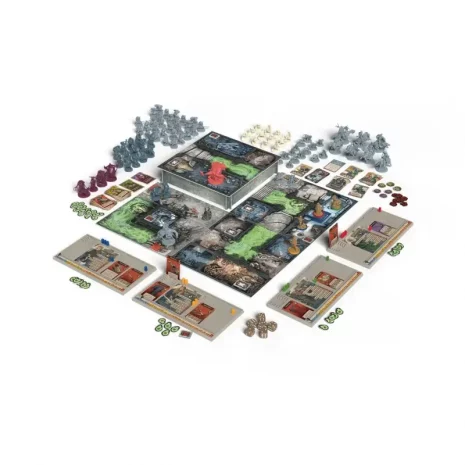 the-dead-keep-deluxe-inhalt-webp Spielmaterial von The Dead Keep (Deluxe) – zahlreiche Miniaturen, Spielplanteile, Karten und Marker