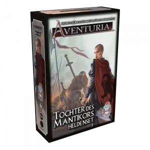 Vorderseite der Box Aventuria: Tochter des Mantikors – Erweiterung mit neuen Helden