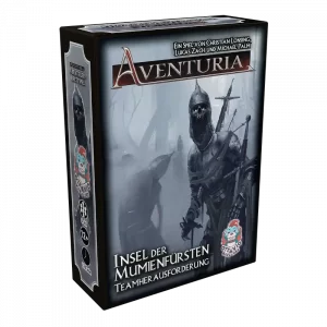 Vorderseite der Box Aventuria: Teamherausforderung – Insel der Mumienfürsten