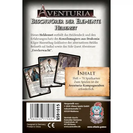 aventuria-beschwoerer-der-elemente-verpackung-rueckseite-webp Rückseite mit Infos zu den Elementarhelden und dem enthaltenen Sidequest