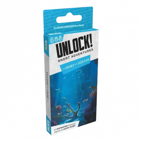 Vorderseite der Box „Unlock! Short Adventures – Das Herz des Ozeans“ – Escape-Abenteuer Tiefsee