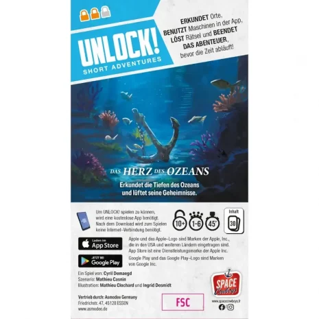 unlock-short-adventures-das-herz-des-ozeans-verpackung-rueckseite-webp Rückseite mit Spielinfos: 1-6 Spieler, ab 10 Jahren, 30–45 Minuten