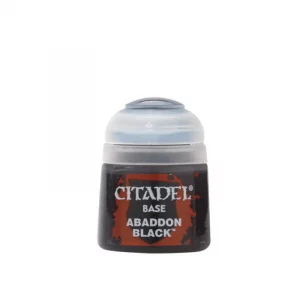 Vorderseite Citadel Base Abaddon Black 12 ml Farbe Tiefschwarz