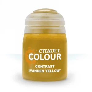 Vorderseite Citadel Contrast Iyanden Yellow 18 ml Farbtopf leuchtendes Gelb
