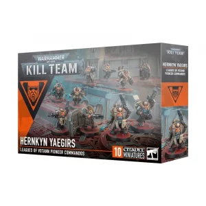 Vorderseite der Box „Kill Team: Hernkyn Yaegirs“ mit Leagues-of-Votann-Miniaturen