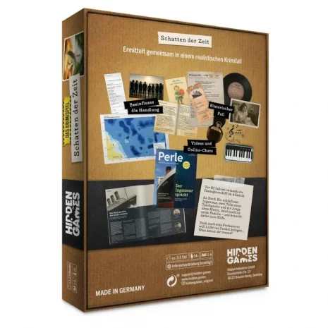 hidden-games-tatort-schatten-der-zeit-verpackung-rueckseite-webp Rückseite mit Spielinfos: 1-6 Spieler, 120-240 Minuten, Fall 14 der Serie
