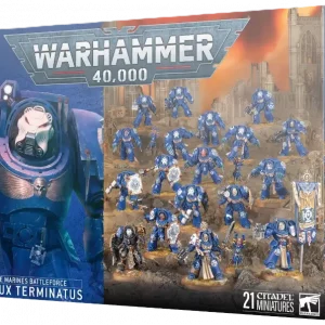 Vorderseite der Box Space Marines Crux Terminatus mit Captain und Terminatoren