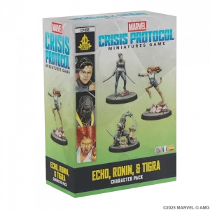 Vorderseite der Box Marvel Crisis Protocol Echo, Ronin und Tigra