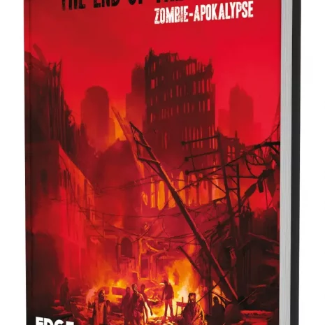 the-end-of-the-world-zombie-apokalypse-vorderseite-webp Vorderseite des Rollenspielbands „The End of the World – Zombie-Apokalypse“ mit Endzeit- und Zombie-Motiv
