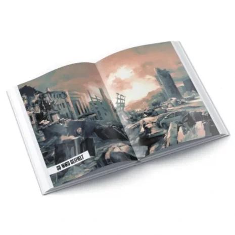 the-end-of-the-world-zombie-apokalypse-innenansicht-webp Innenansicht mit Regeltext, Beispielcharakteren und Szenario-Material aus „The End of the World – Zombie-Apokalypse“