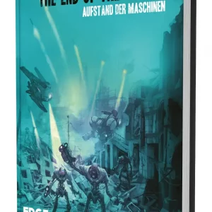 Vorderseite des Rollenspielbands „The End of the World – Aufstand der Maschinen“ mit Maschinen- und Apokalypse-Motiv